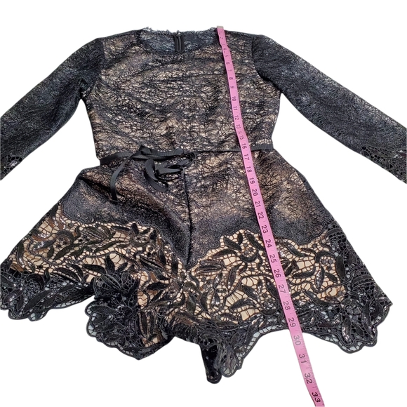 ALEXIS 'Izu' Romper Black Long Sleeve Sequence Lace Romper Size Medium NWT - Picture 13 of 16